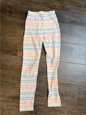 Cat & Jack Girls Rainbow Stripe Leggings Size M (7/8) Pastel Striped Pants